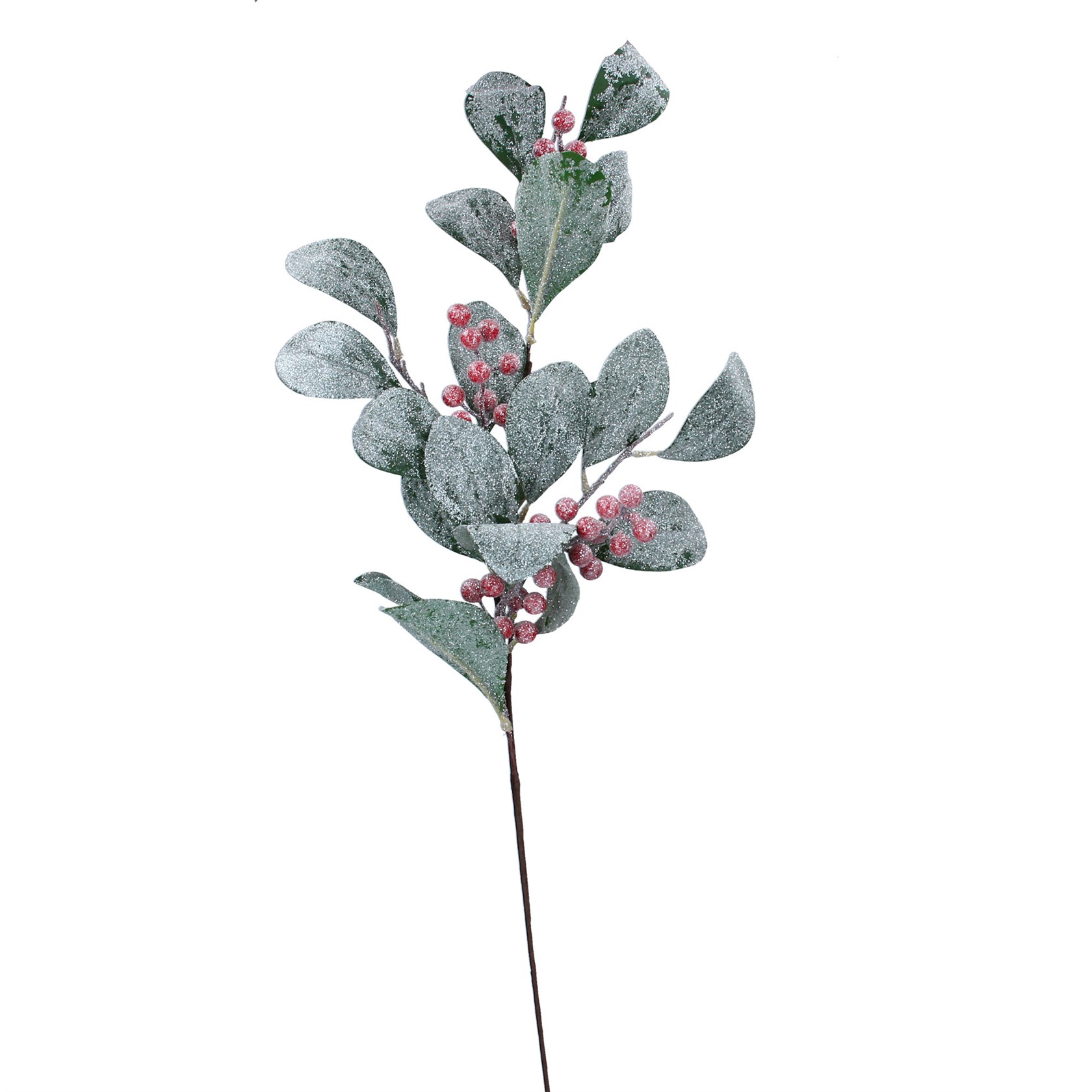 Frosted leaf and red berry Christmas spray. By Gisela Graham. The perfect festive addition to your home.
